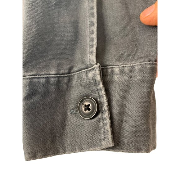 Allsaints Firebase Mens Large Olive Denim Shirt EUC Flap Pockets RII10585 - Picture 9 of 10